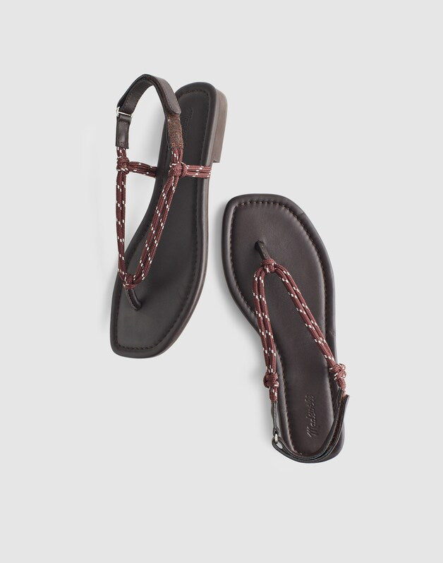 The Aliyah Thong Sandal in Paracord DARK CAROB