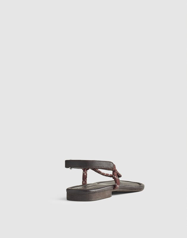 The Aliyah Thong Sandal in Paracord DARK CAROB