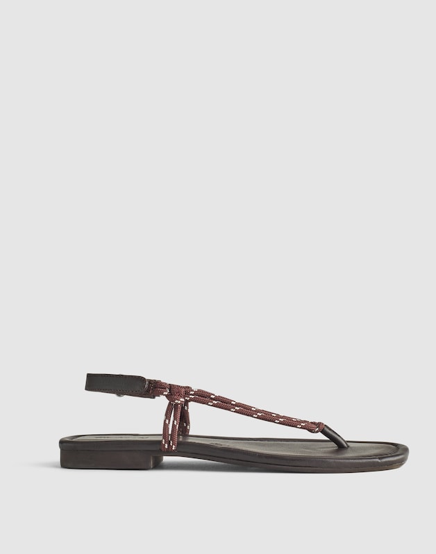 The Aliyah Thong Sandal in Paracord DARK CAROB
