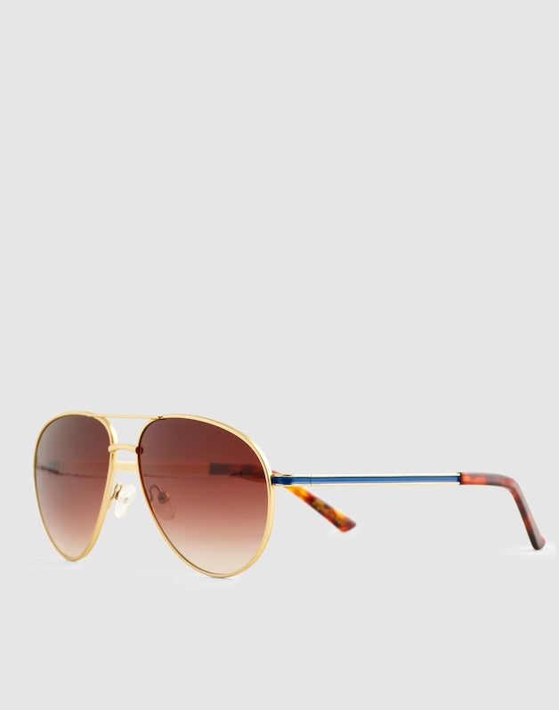 The Leni Aviator Sunglasses DARK BROWN
