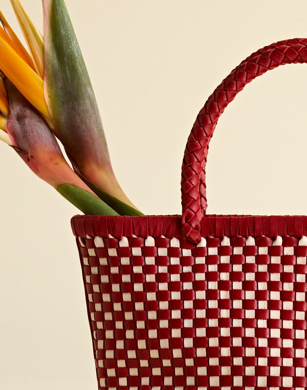 The Signature Woven Mini Tote BRIGHT EMBER MULTI