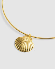 Shell Wire Choker Necklace ANTIQUE GOLD