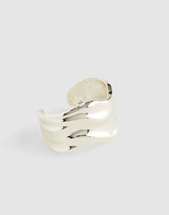 Chunky Wavy Cuff Bracelet WARM SILVER