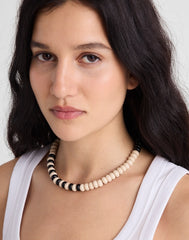 Semiprecious Coral Beaded Choker Necklace ANTIQUE GOLD