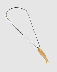 Fish Comb Charm Necklace ANTIQUE GOLD