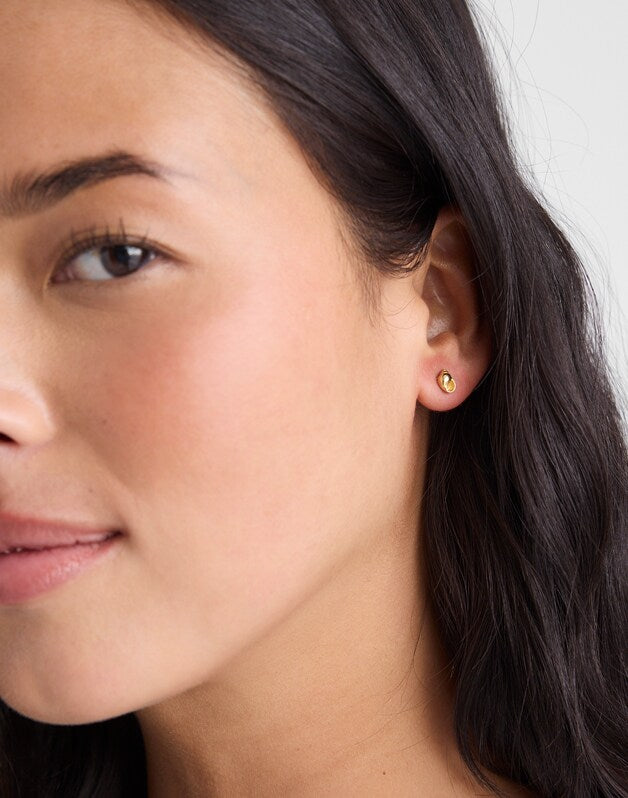 Demi-Fine Shell Stud Earrings 14K GOLD
