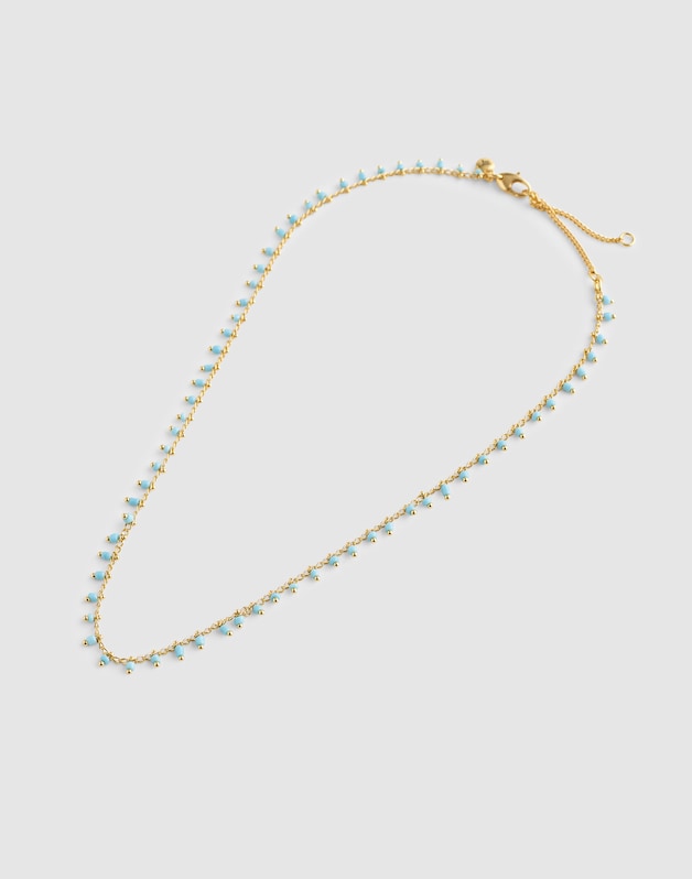 Enamel Chain Choker Necklace TURQUOISE MULTI