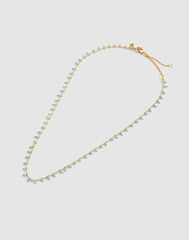 Enamel Chain Choker Necklace TURQUOISE MULTI