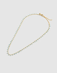 Enamel Chain Choker Necklace TURQUOISE MULTI