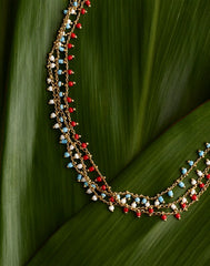 Enamel Chain Choker Necklace TURQUOISE MULTI