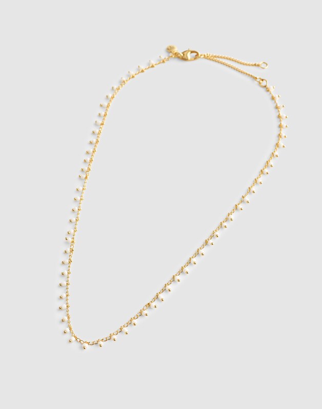 Enamel Chain Choker Necklace WHITE