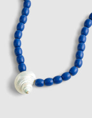 Shell Oversized Beaded Choker Necklace LAPIS