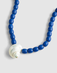 Shell Oversized Beaded Choker Necklace LAPIS