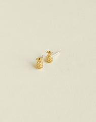 Demi-Fine Pineapple Stud Earrings 14K GOLD