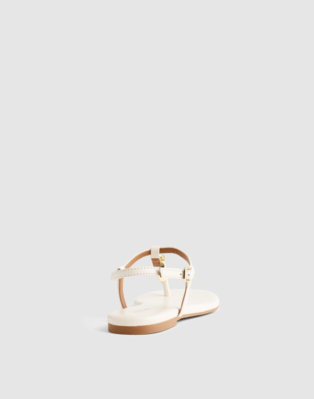 Madewell x Shopbop Iggy Charm T-Strap Sandal in Leather VINTAGE IVORY