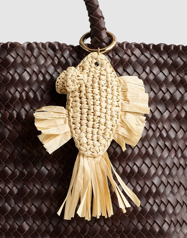 Crochet Fish Bag Charm NATURAL MULTI