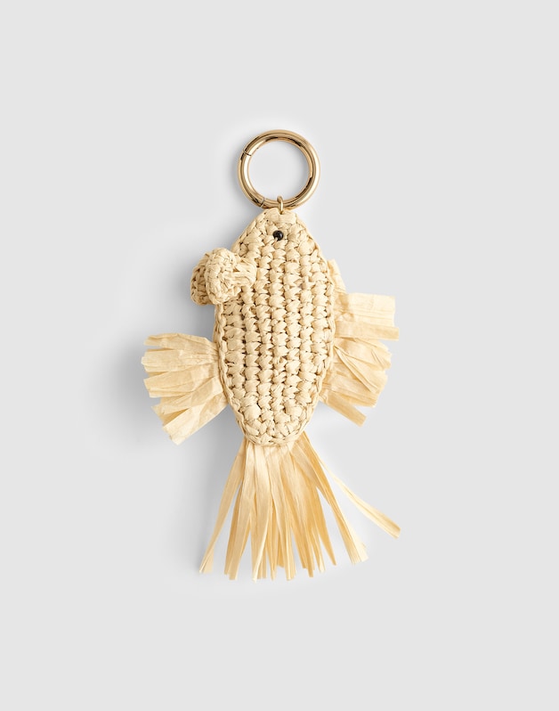 Crochet Fish Bag Charm NATURAL MULTI