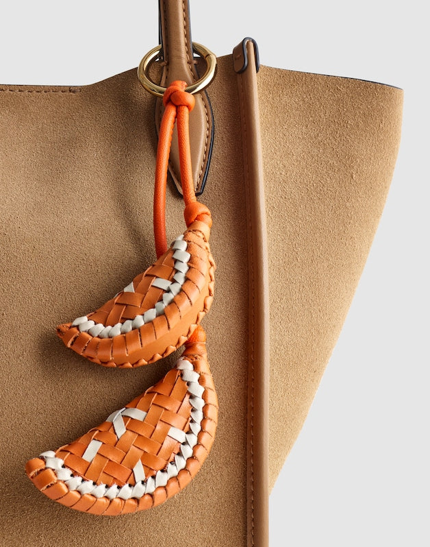 Woven Citrus Bag Charm ORANGE SLICE