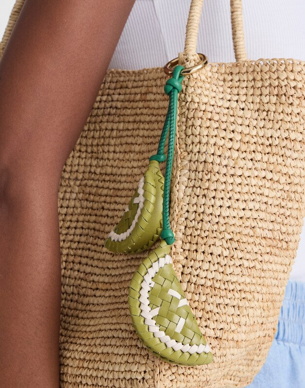 Woven Citrus Bag Charm LIME SLICE