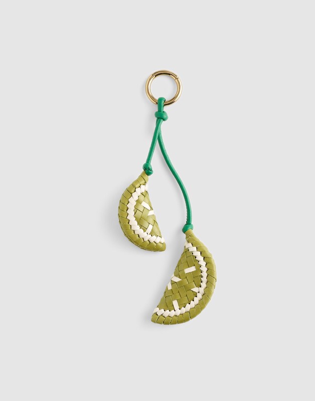 Woven Citrus Bag Charm LIME SLICE