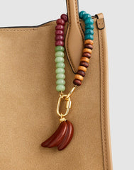 Wooden Banana Beaded Bag Charm ANTIQUE GOLD