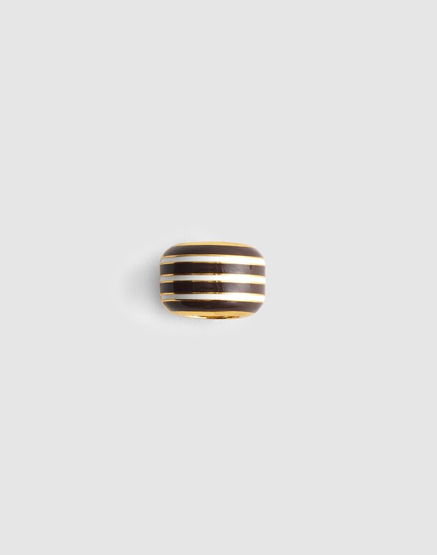 Striped Enamel Bead Clip CHOCOLATE PLUM
