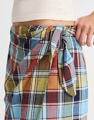 Midi Wrap Skirt in Poplin MULTI PLAID