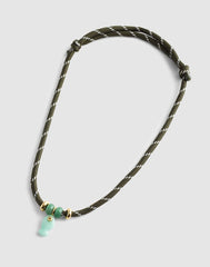 Semiprecious Paracord Charm Necklace ANTIQUE GOLD