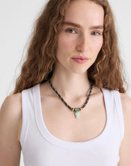Semiprecious Paracord Charm Necklace ANTIQUE GOLD