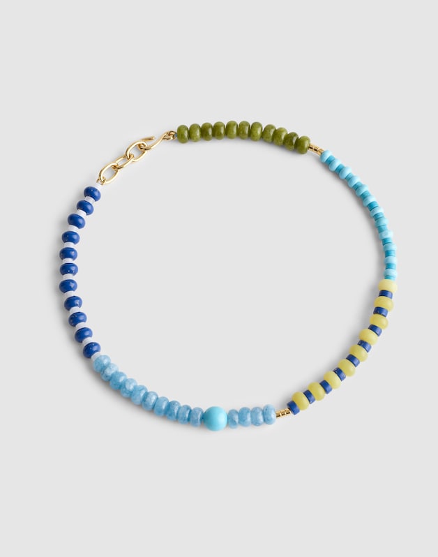 Semiprecious Beaded Choker Necklace CLASSIC INDIGO