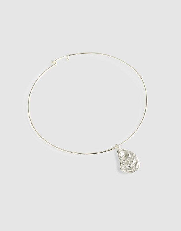 Shell Wire Choker Necklace WARM SILVER