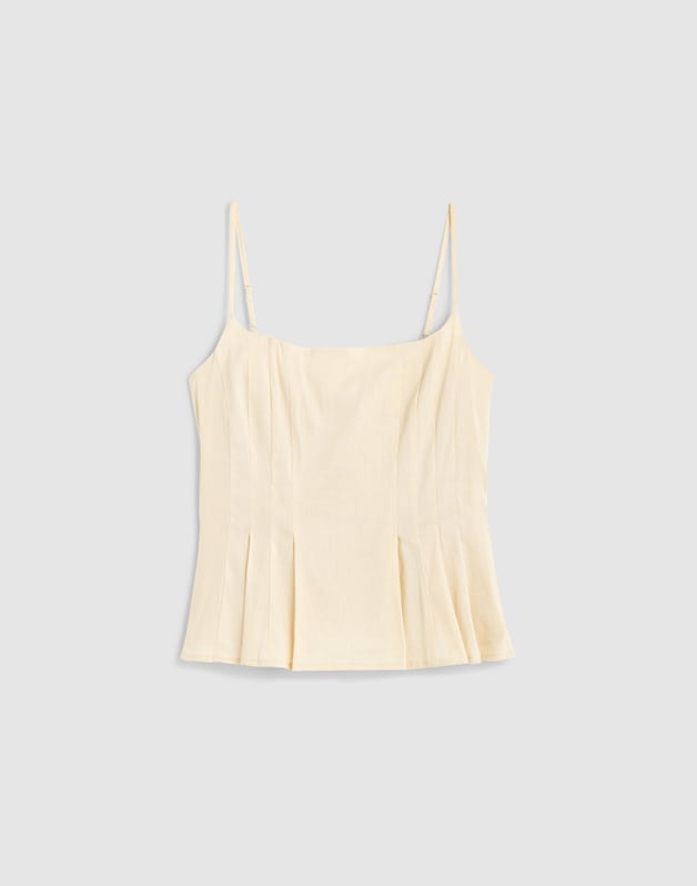 Darted Peplum Cami Top VANILLA