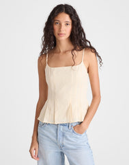 Darted Peplum Cami Top VANILLA