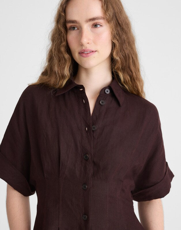 The Perry Mini Shirtdress COCOA