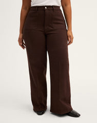 The Plus Emmy Wide-Leg Pant DARK CAROB