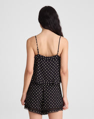 Ruffled Cami Top JET BLACK
