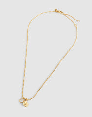 Mother-of-Pearl Ball Chain Necklace ANTIQUE GOLD